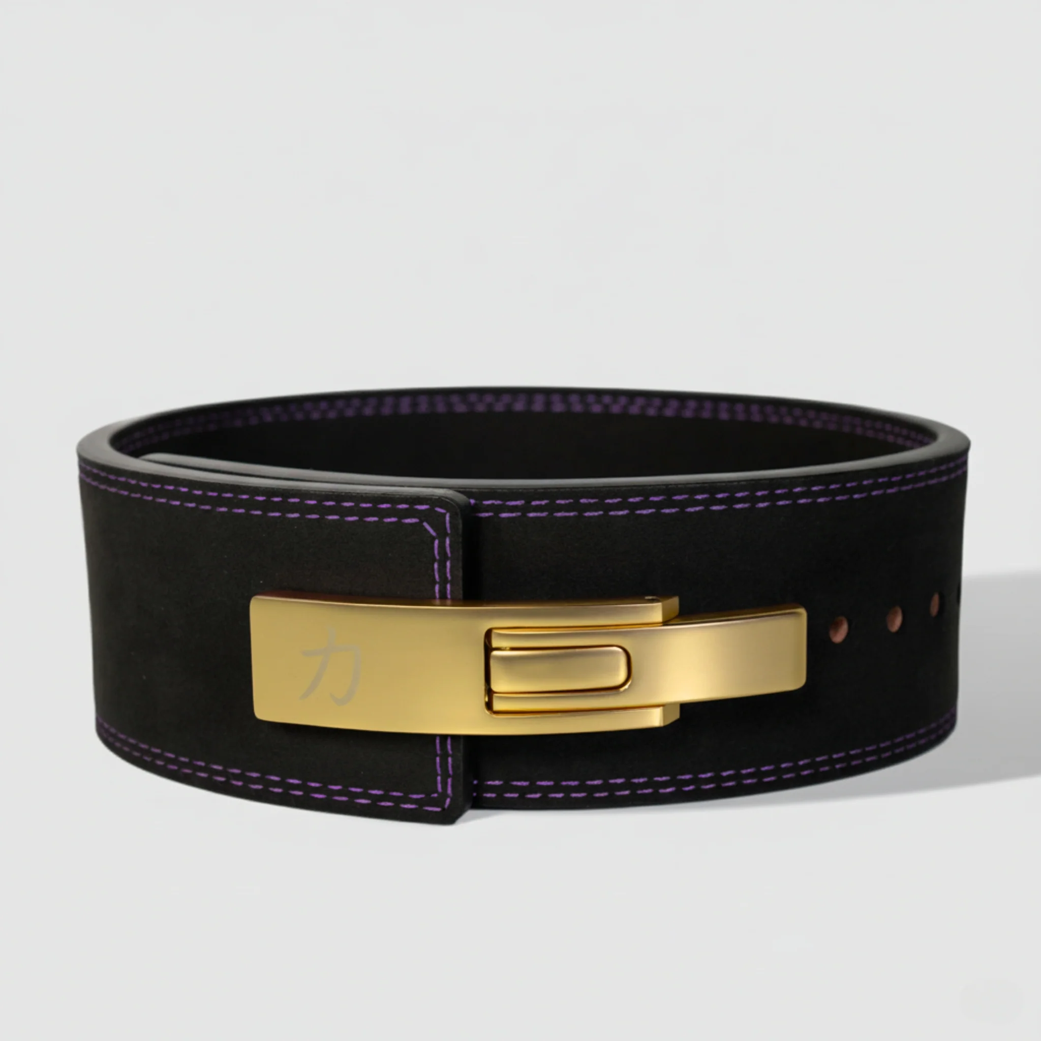 Black w/ Purple Stitching Lever Belt, 10mm - IPF Approved - Image 3