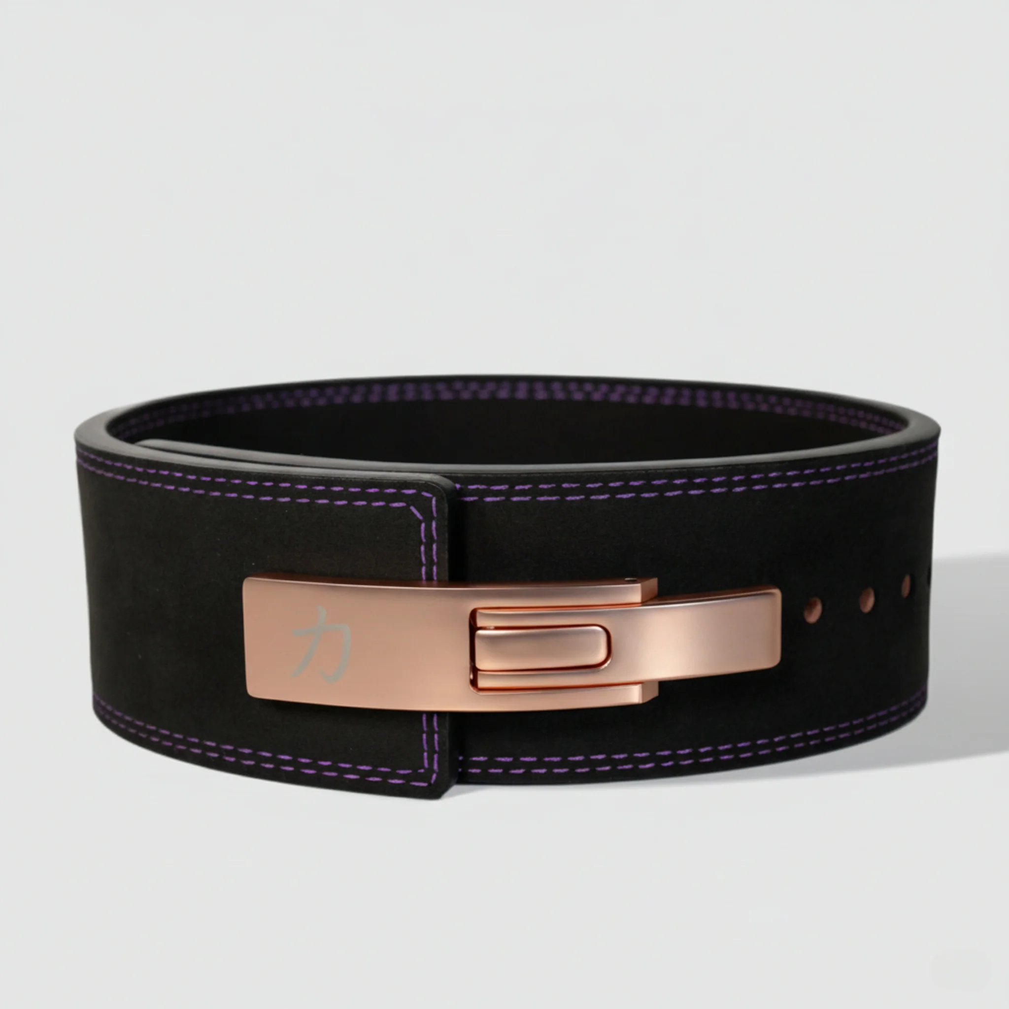 Black w/ Purple Stitching Lever Belt, 10mm - IPF Approved - Image 4