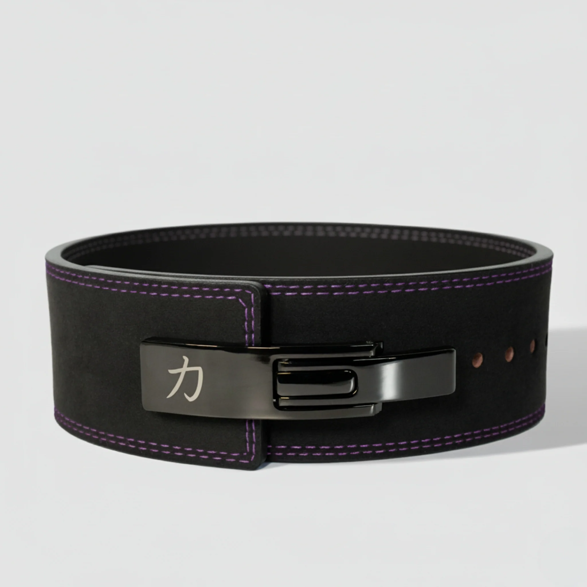 Black w/ Purple Stitching Lever Belt, 10mm - IPF Approved - Image 6
