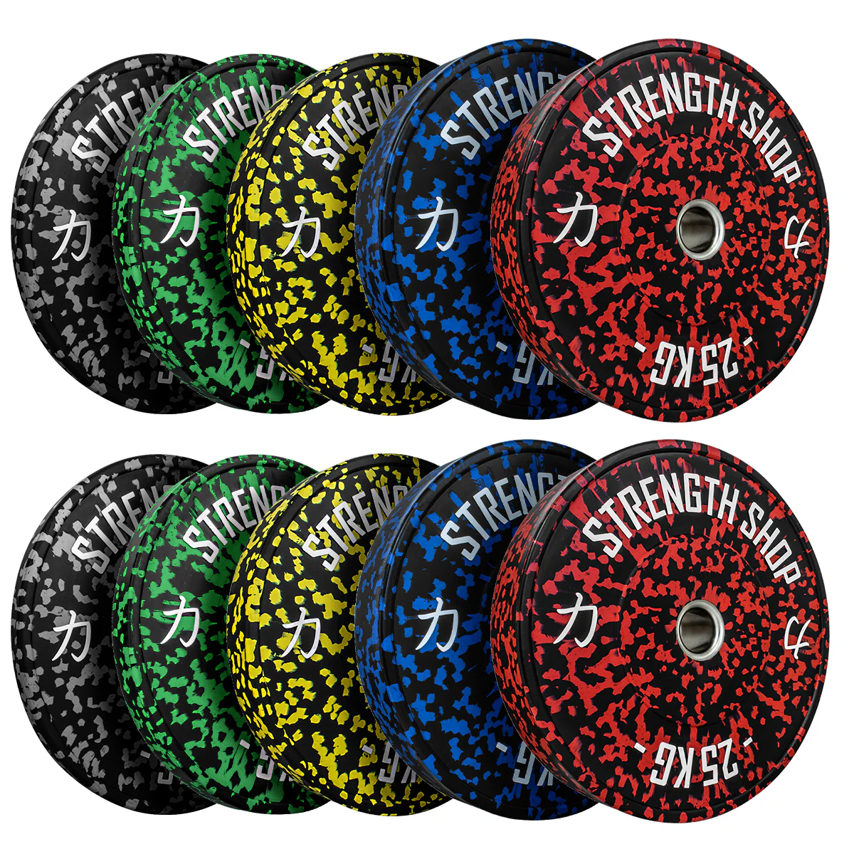 Fleck Rubber Bumper Plates – Colour Coded, 5kg-25kg or 150kg Set - Image 6