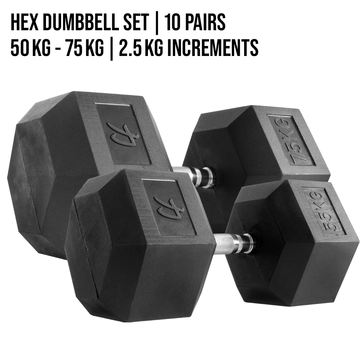 Strength Shop Hex Dumbbells, 1-75kg / 100kg - Image 13