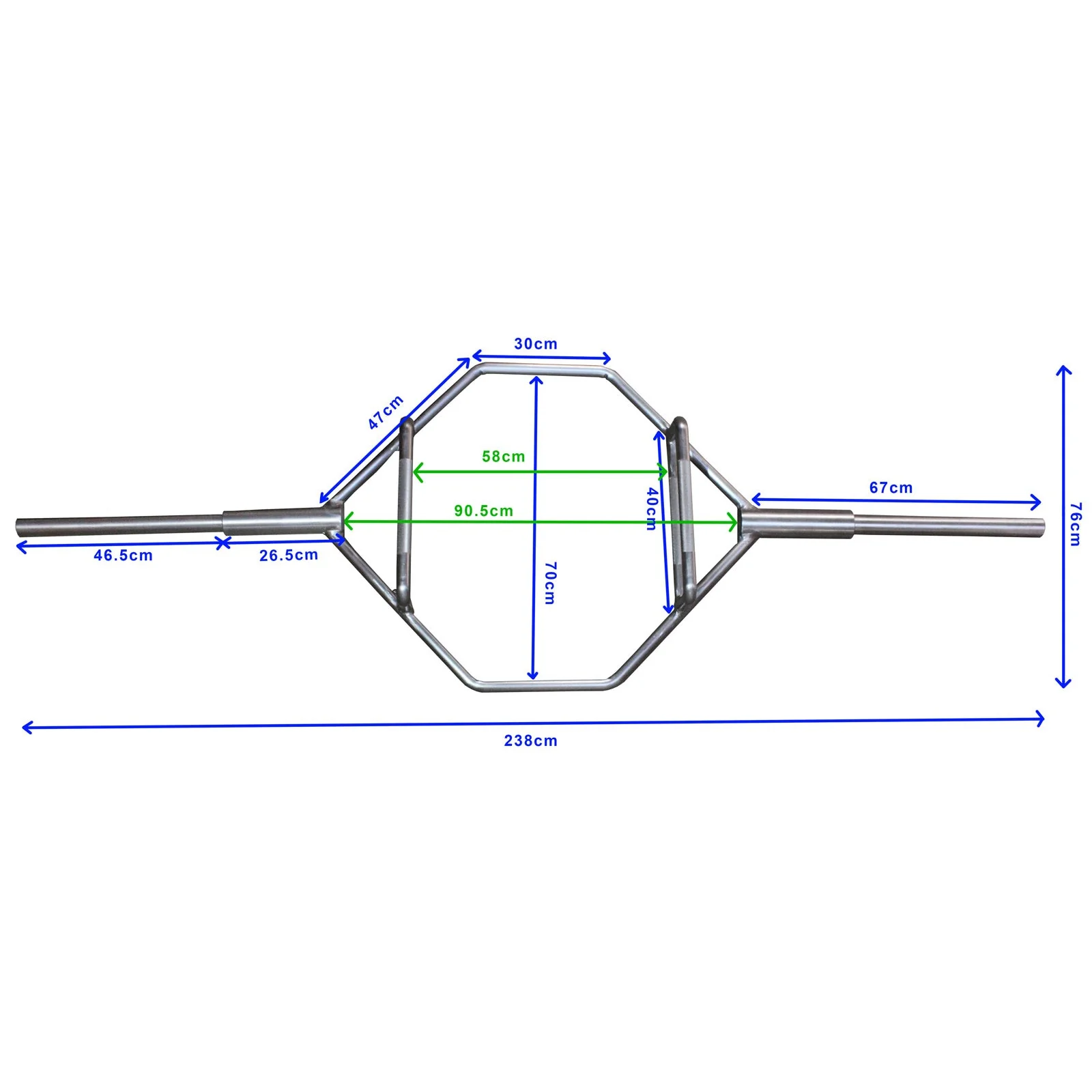 Heavy Duty Olympic Hex/Trap Bar - 2.38M - Image 4