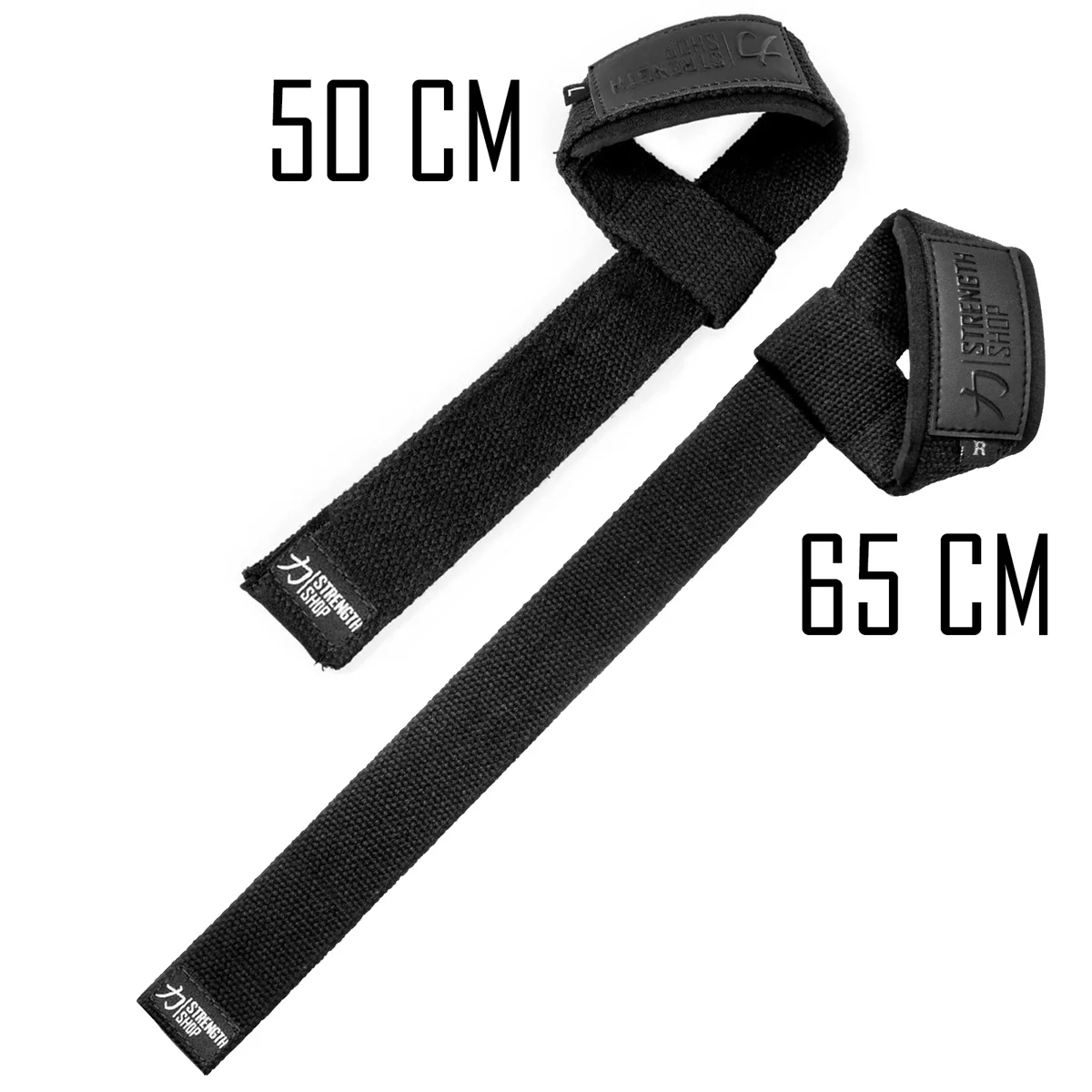Stealth Black PRO Lifting Straps, 50cm or 65cm - Image 2