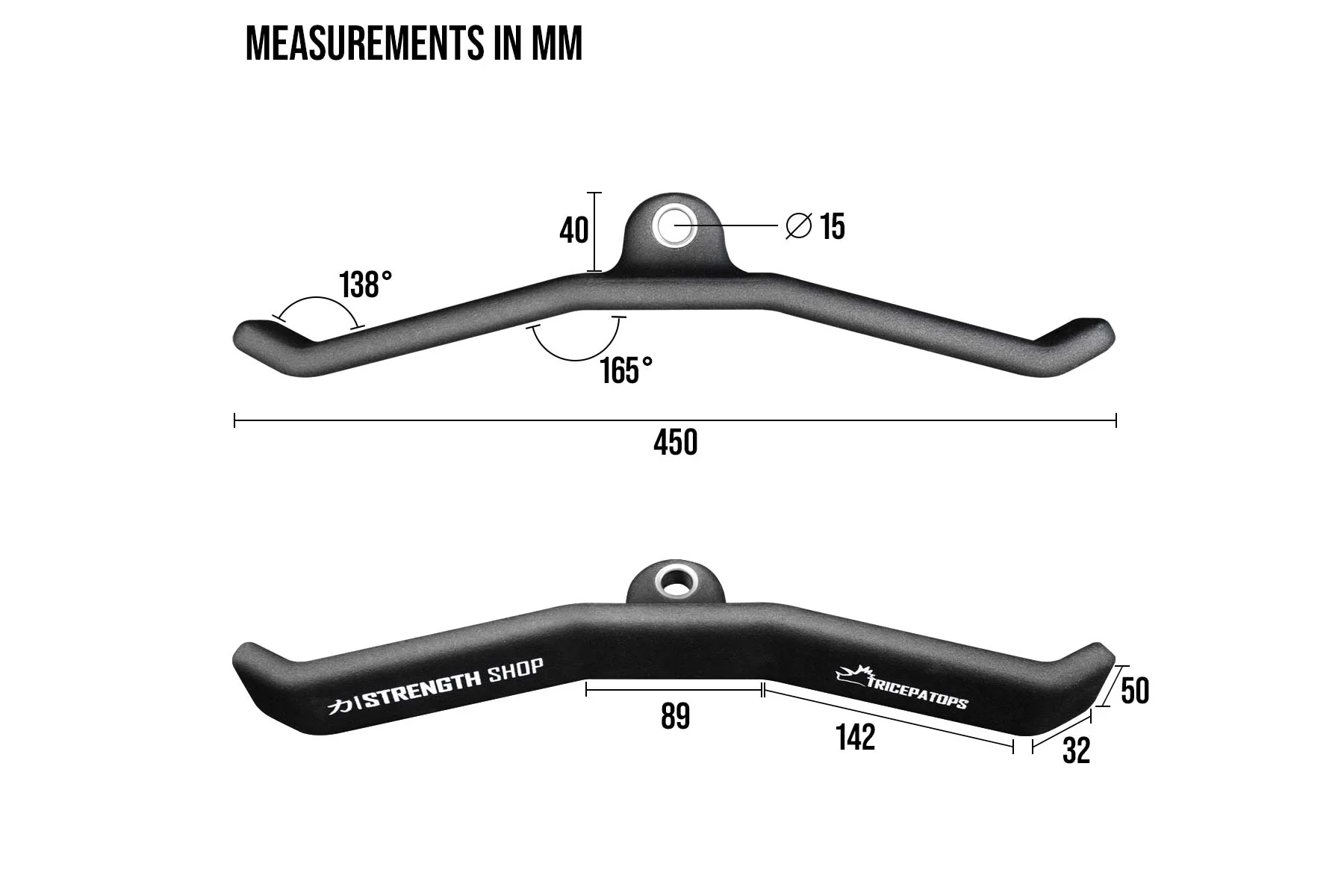 Triceps Grip / Flat Push Down Bar - Tricepatops - Image 2