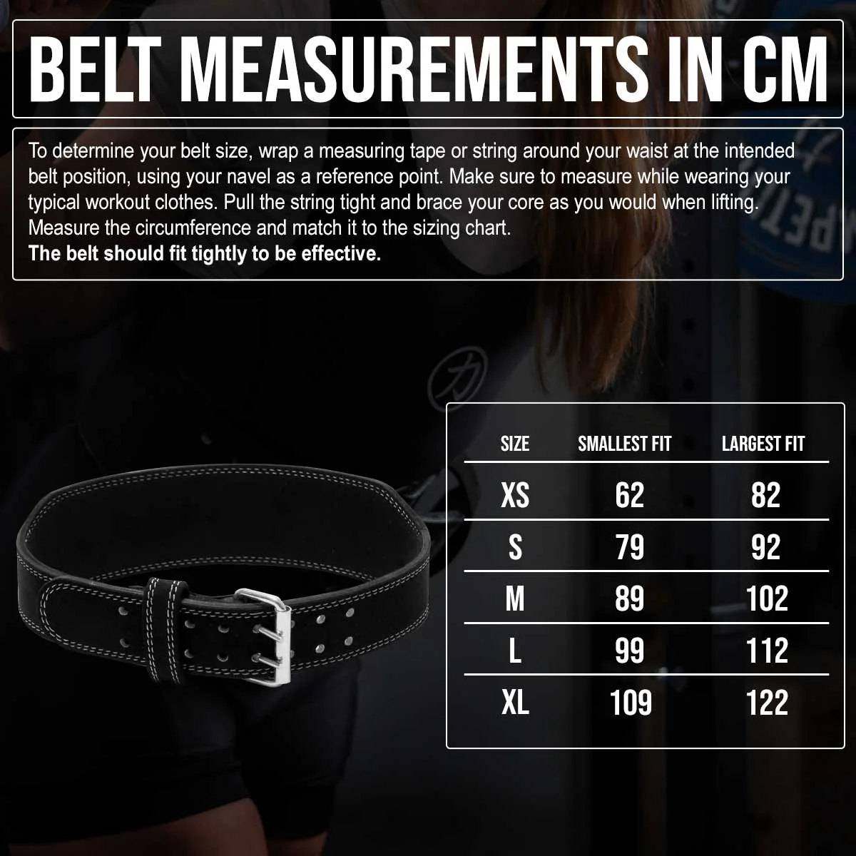 Weightlifting Double Prong Buckle Tapered Belt, Black - 8MM - Image 4