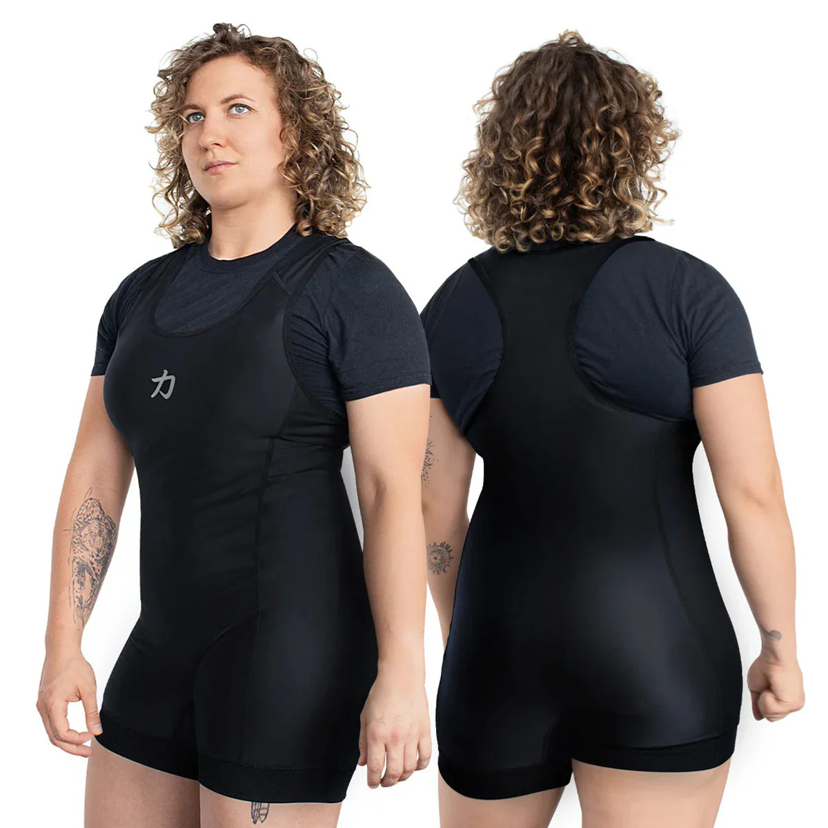 Women's Singlet, Black with Grey Logo – IPF Approved - Image 3