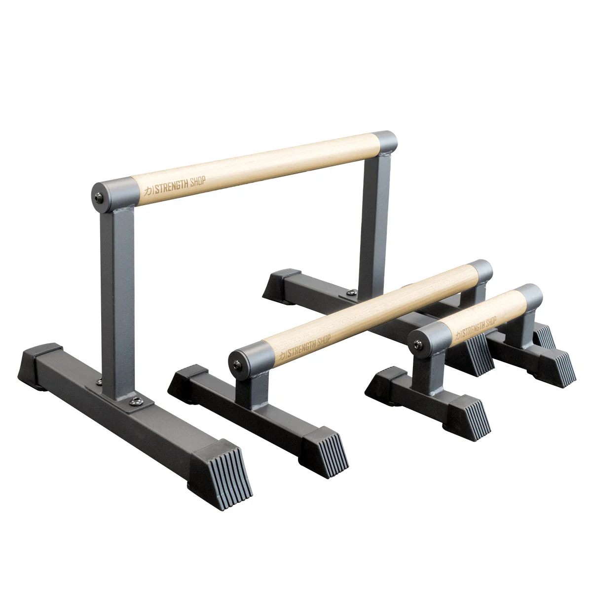 Wooden Grip Parallettes - 3 Sizes, Steel Base - Image 10