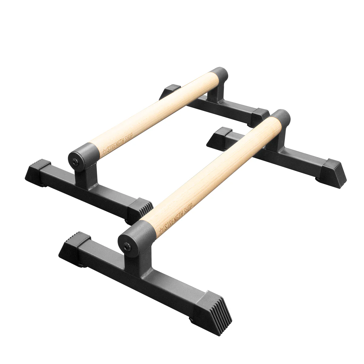 Wooden Grip Parallettes - 3 Sizes, Steel Base - Image 3