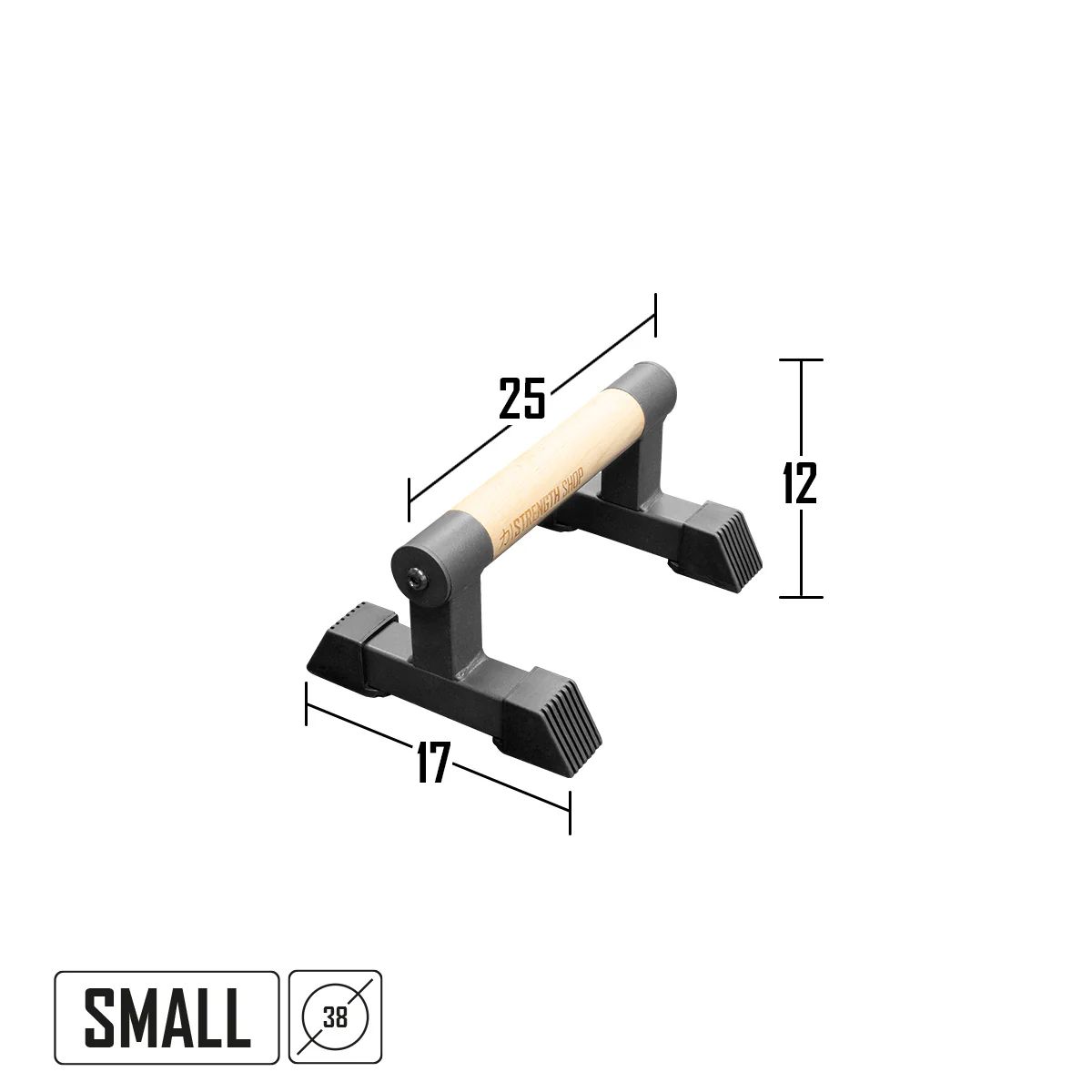 Wooden Grip Parallettes - 3 Sizes, Steel Base - Image 6